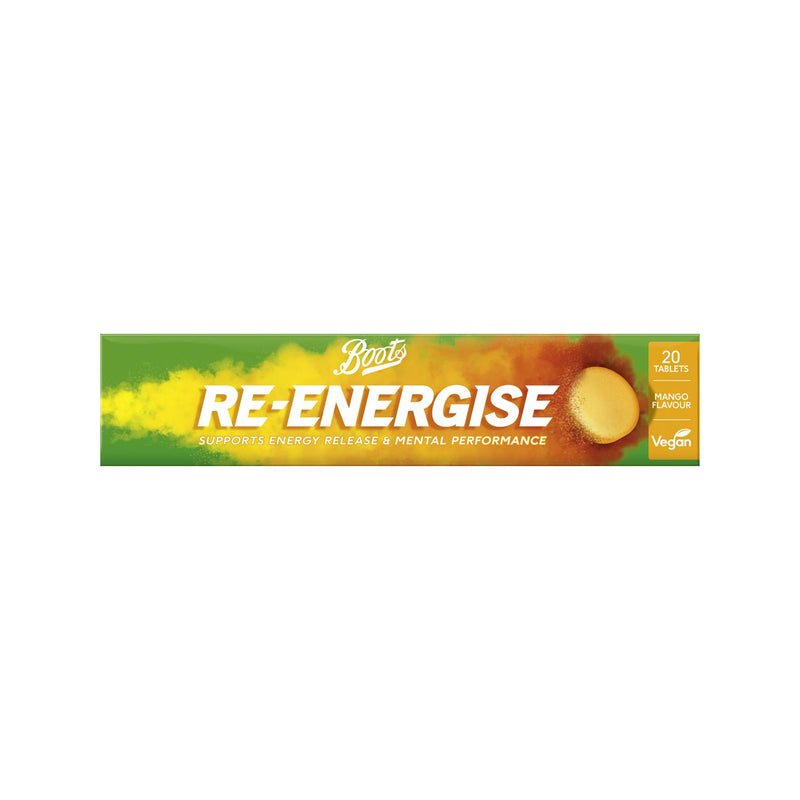 Boots Re Energise multivitamin tablets mango flavour 20 Tablets - British product