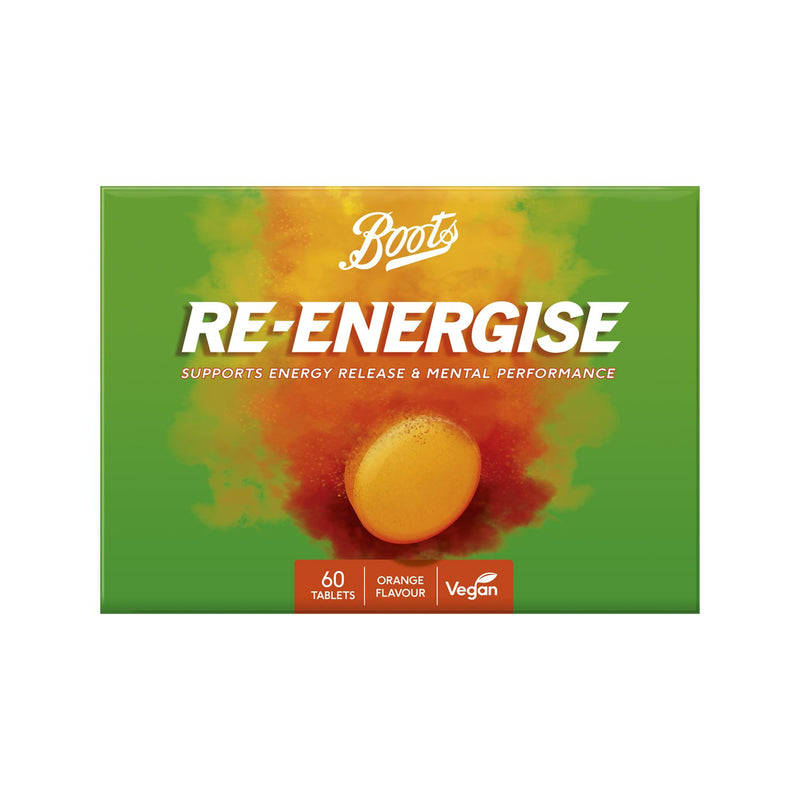 Boots Re-Energise orange effervescent tablets 60 - British product
