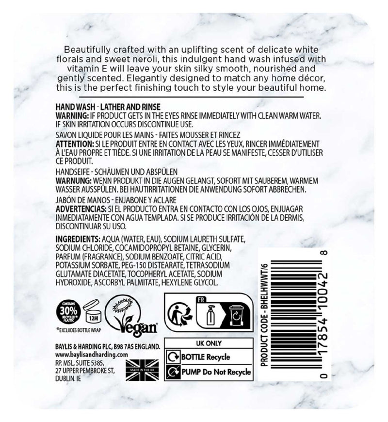 Baylis & Harding White Tea Neroli Hand Wash 500ml - British product