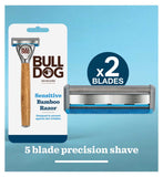 Bulldog bamboo razor handle with steel blades - British product