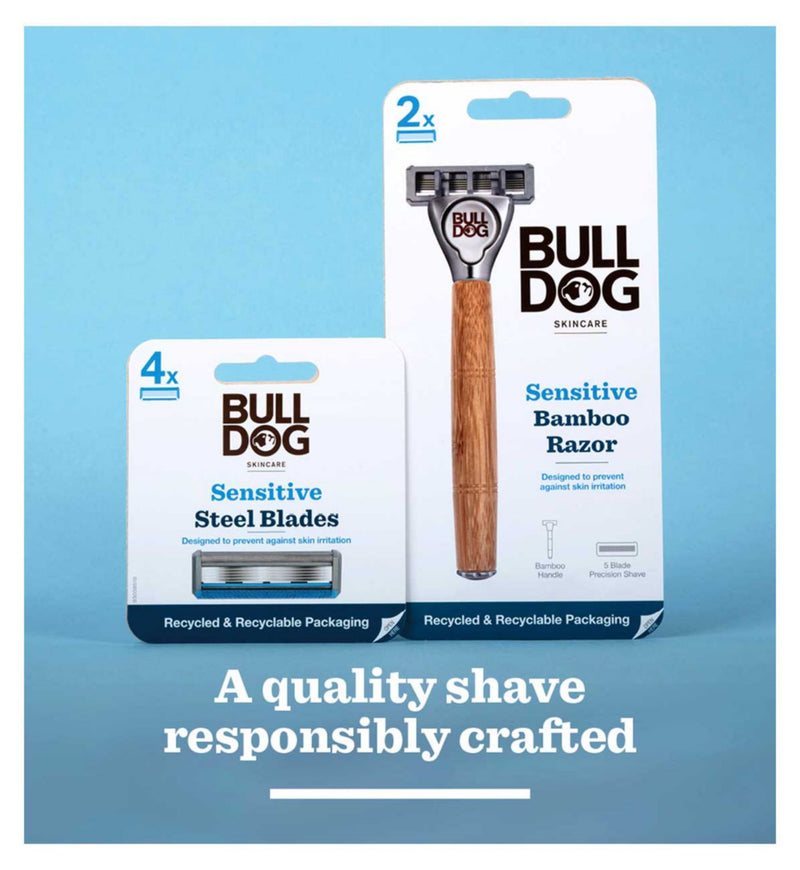 Bulldog bamboo razor handle with steel blades - British product