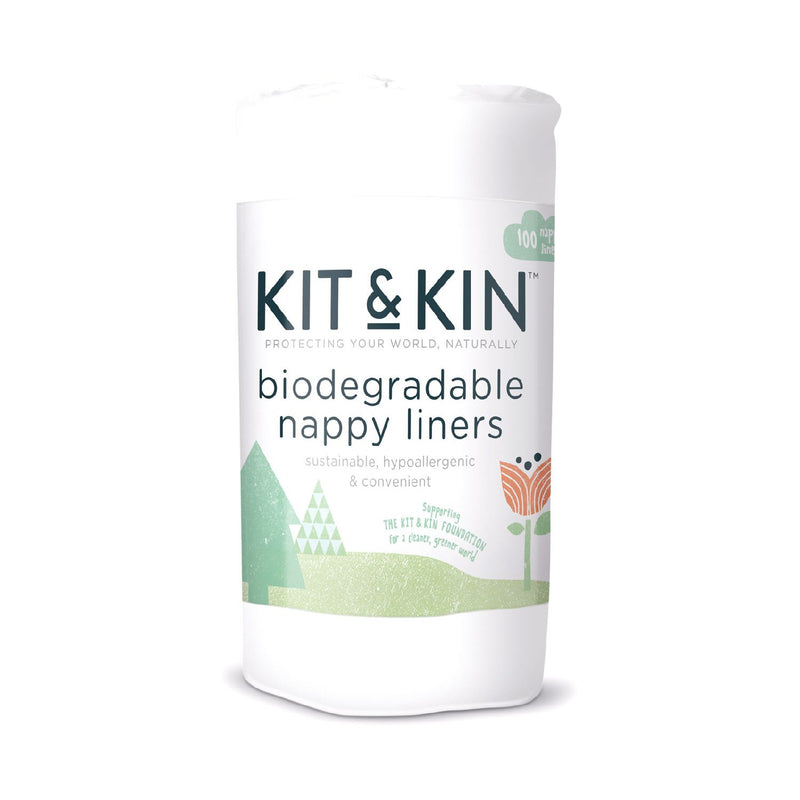 Kit & Kin biodegradable nappy liners, plant-based, hypoallergenic, imported from the UK