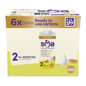 SMA Follow-on Baby Milk Liquid Formula Stage 2 Multipack 6x200ml (British brand)