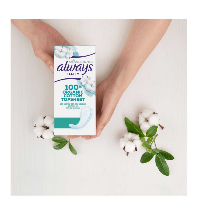 Always Dailies Cotton Protection panty liners normal 28 count, imported from the UK