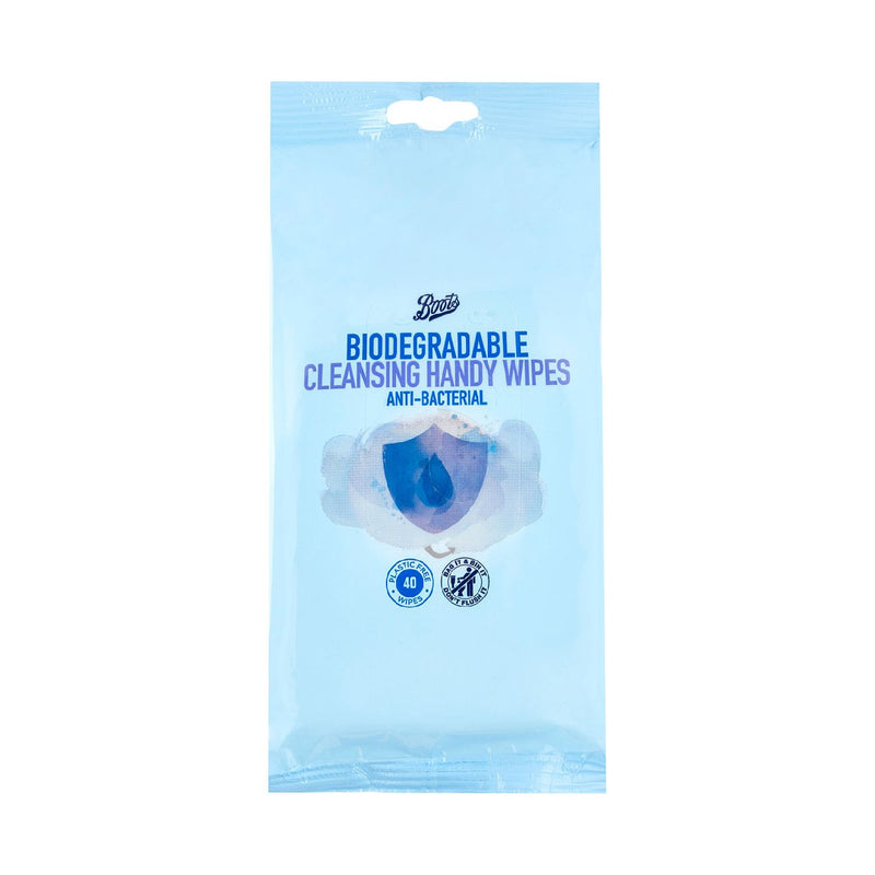 Boots biodegradable antibacterial handy wipes 40 pack - British product