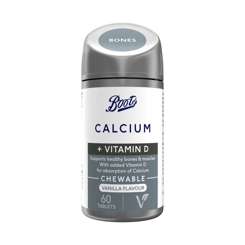 Boots chewable calcium vitamin D vanilla tablets 60 - British product