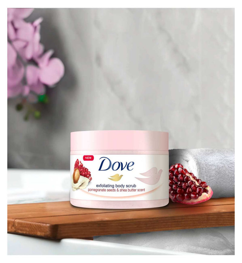 Dove Pomegranate Seeds Shea Butter body scrub 225 ml - British product