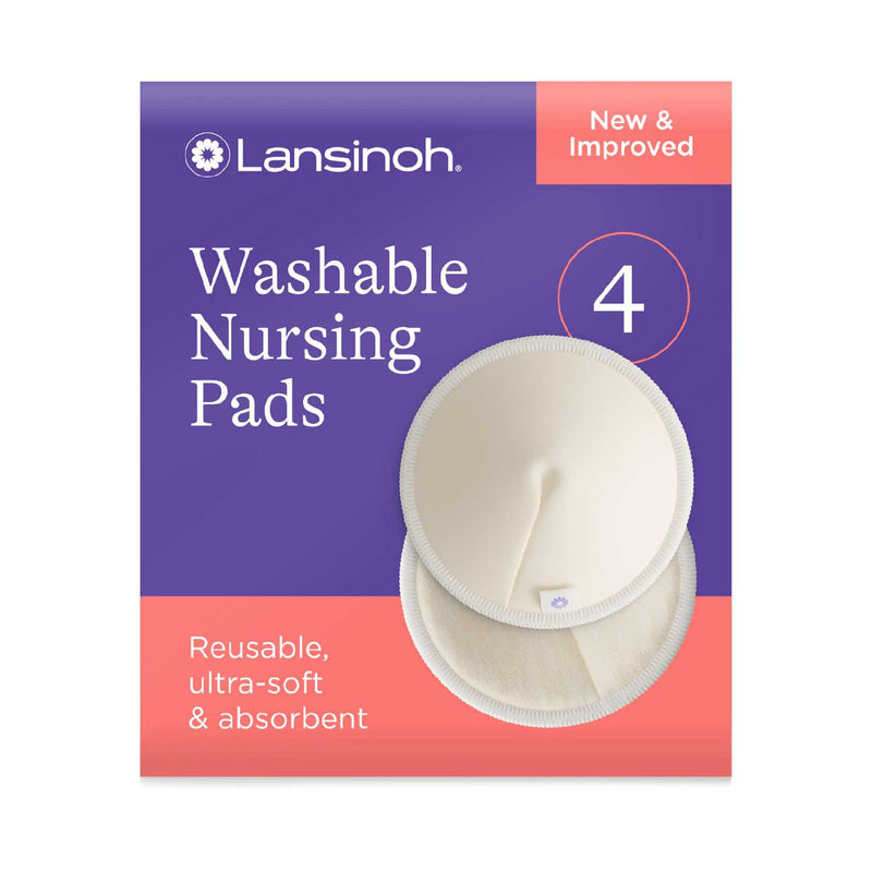 Lansinoh washable nursing pads white pack of 4, imported from the UK