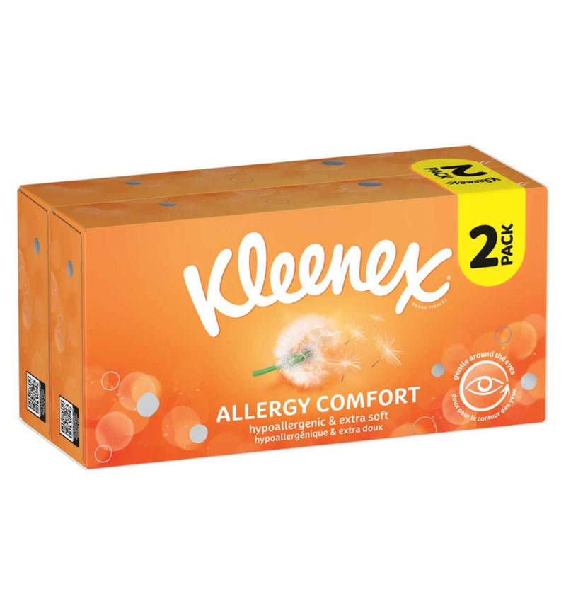 Kleenex Allergy Comfort facial tissues 2 boxes, UK version