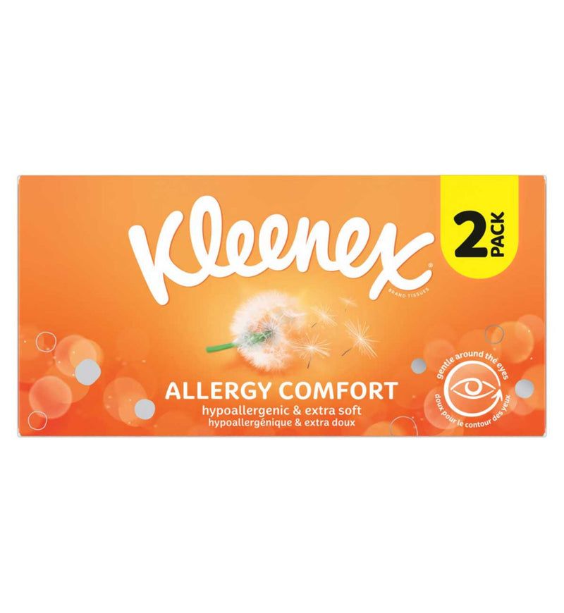 Kleenex Allergy Comfort facial tissues 2 boxes, UK version