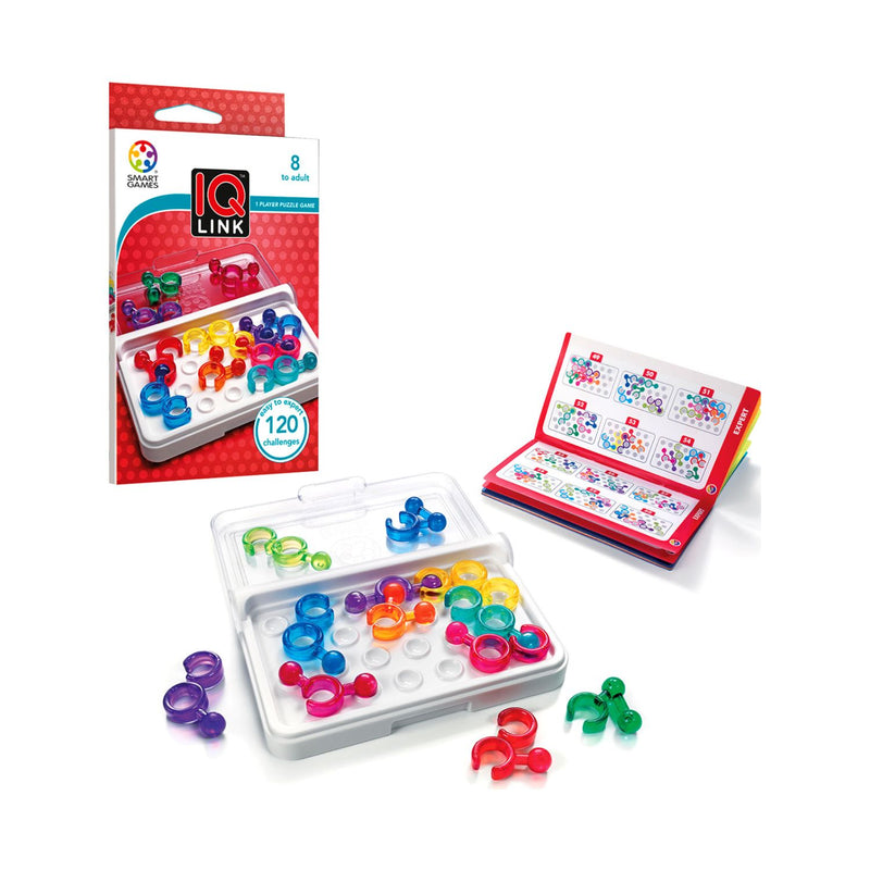 Smart Games IQ Link puzzle game with 120 challenges (British brand)