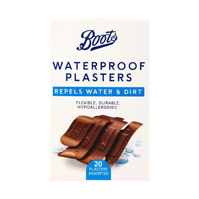 Boots Waterproof Plasters Assorted Sizes 20 Pack - British product