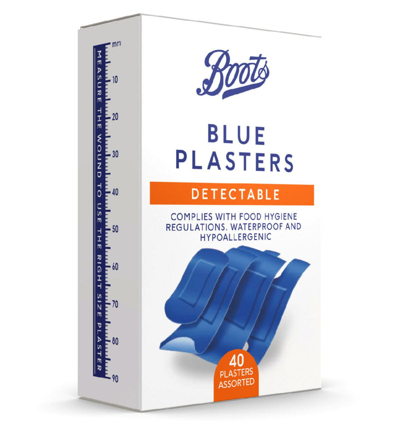 Boots Detectable Blue Plasters 40 Pack - British product
