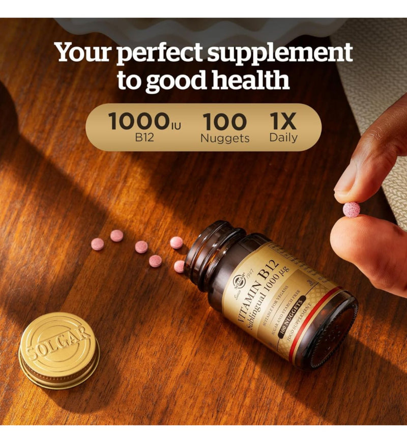 Solgar Vitamin B12 1000µg sublingual nuggets, UK version
