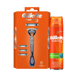 Gillette Fusion5 shaving kit with razor and gel, imported from the UK