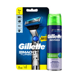 Gillette Mach3 Turbo shaving bundle with sensitive gel - British product