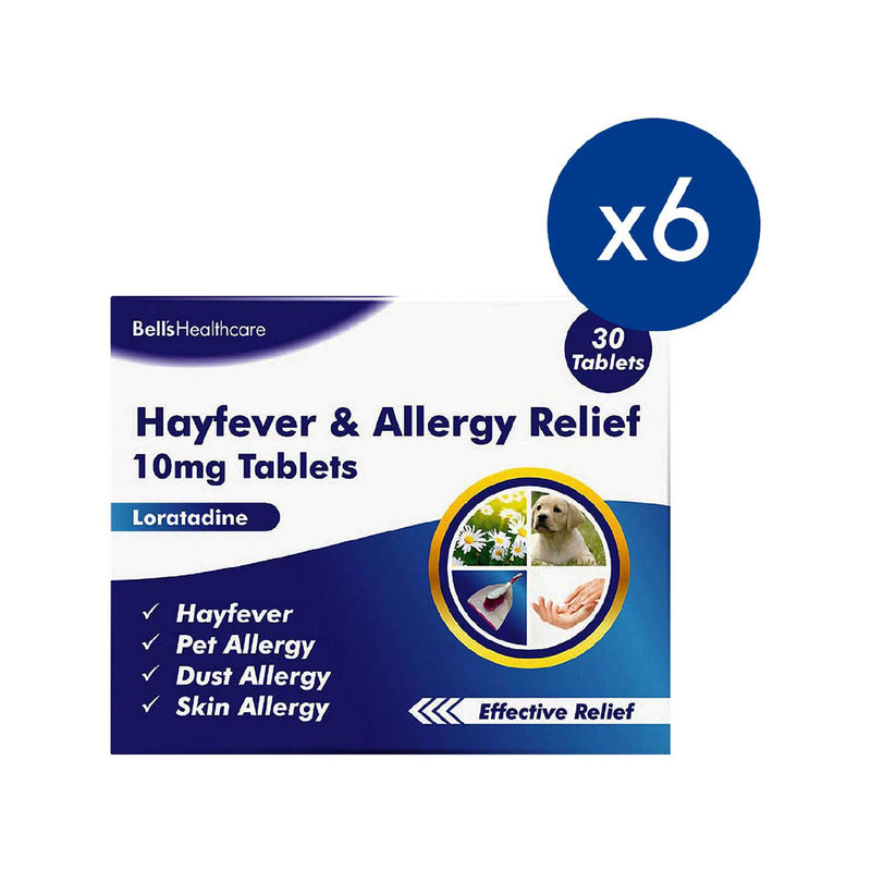 Bells Allergy Relief 10mg tablets 6-pack bundle (British brand)