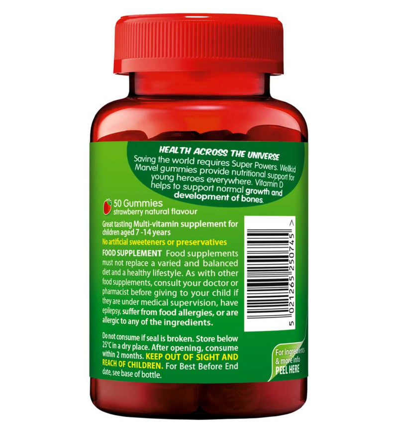 Vitabiotics Wellkid Marvel Multi-vits vegan jellies 50 count (British brand)