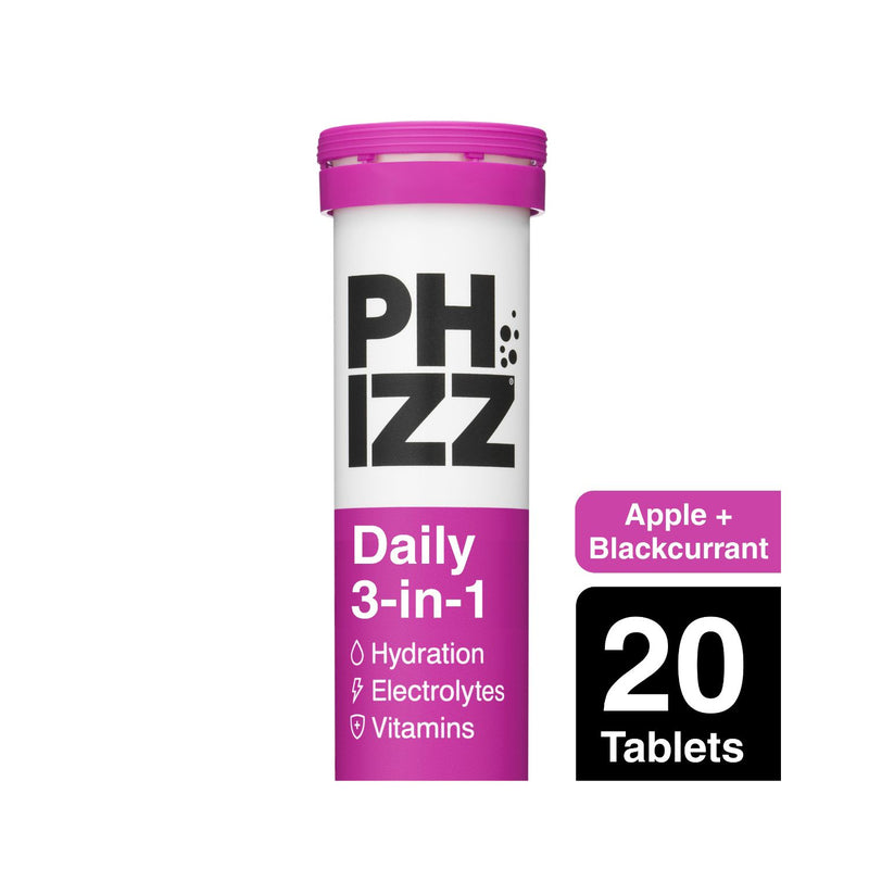 Phizz Apple Blackcurrant Electrolyte Tablets 20, imported from the UK