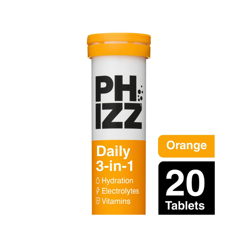 Phizz orange effervescent hydration tablets 20 tablets - British product