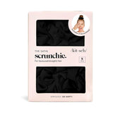 Kitsch satin sleep scrunchies 5 pack black, imported from the UK