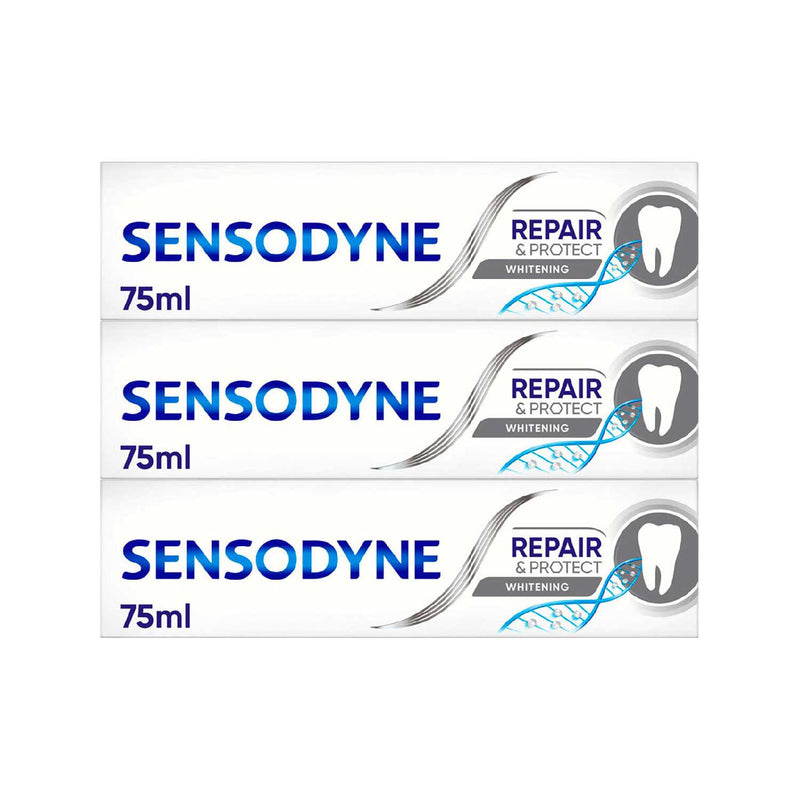 Sensodyne Repair & Protect Whitening toothpaste bundle 3 pack, imported from the UK