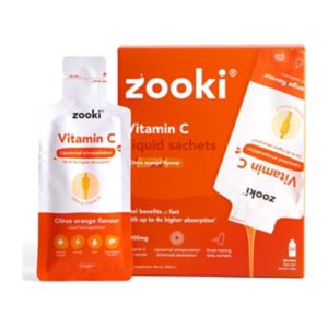 Zooki Liposomal Vitamin C Citrus Orange Liquid Sachets 30x15ml (British brand)
