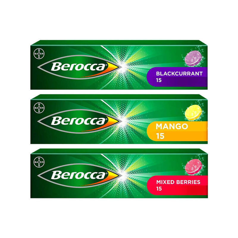 Berocca Mixed Flavours Tablet Bundle 3 x 15 Tablets - British product