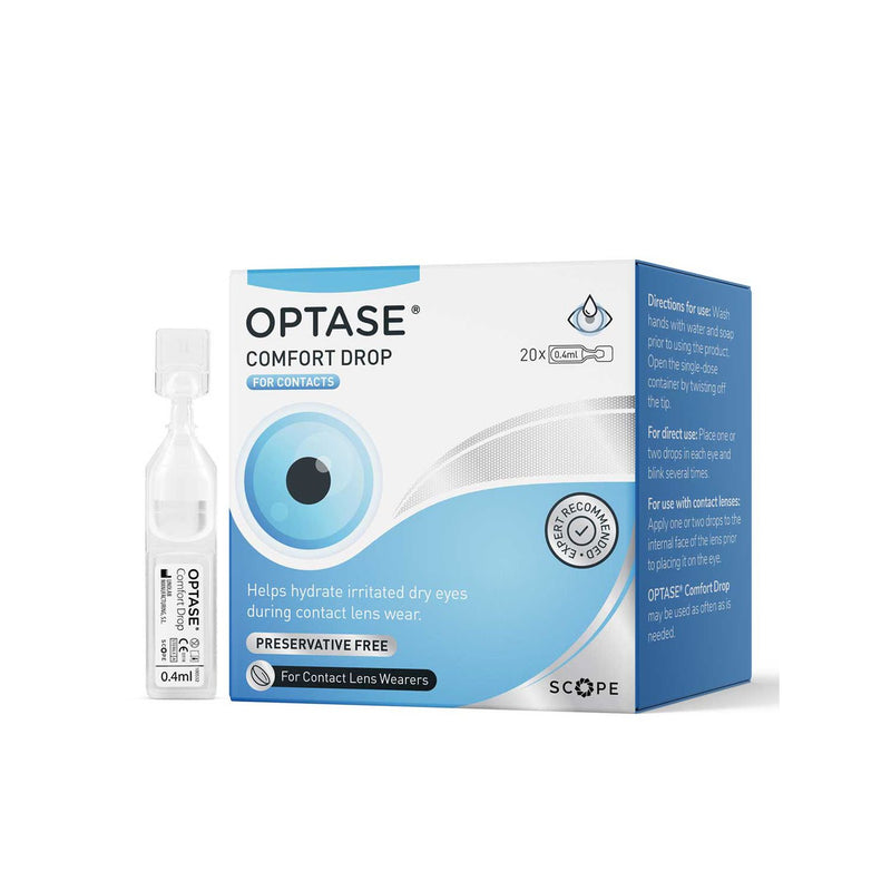 Optase Comfort Drop 0.4ml eye drops 20 packs, imported from the UK