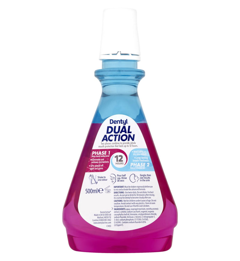 Dentyl Dual Action Fresh Clove Mouthwash 500ml - British product