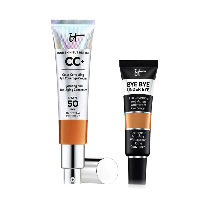 IT Cosmetics CC+ Cream in Rich Honey and concealer in Rich (British brand)