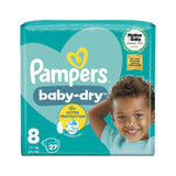 Boots Pampers Baby-Dry Size 8 Nappies 17kg+ 27 Count- Buy online at McGrocer
