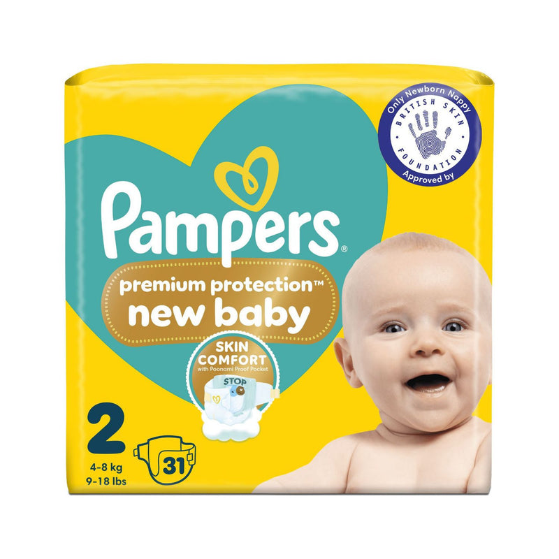 Pampers Premium Protection Nappies Size 2 31 Count, imported from the UK
