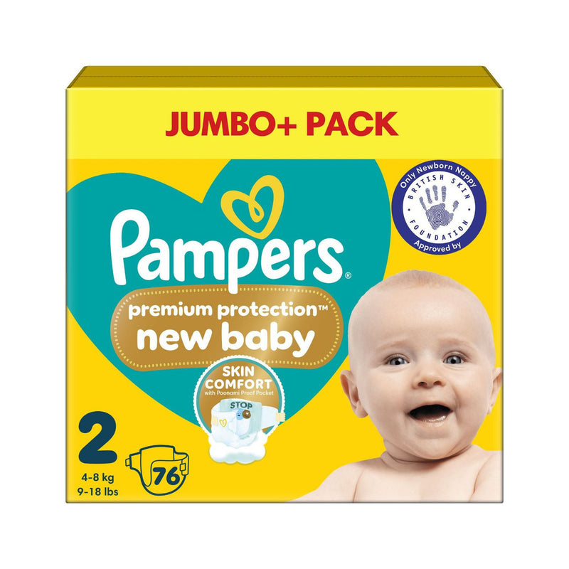 Pampers Size 2 Nappies 76 Count, imported from the UK