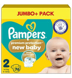 Pampers New Baby Size 2 76 Newborn Nappies 4kg-8kg Jumbo Pack
