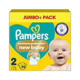 Pampers Size 2 Nappies 76 Count, imported from the UK