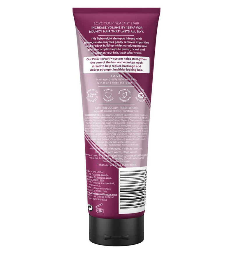 Charles Worthington Volume and Bounce Shampoo 250ml - British product