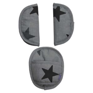 Dooky Car Seat Pads Grey Stars Set of 3 - British product