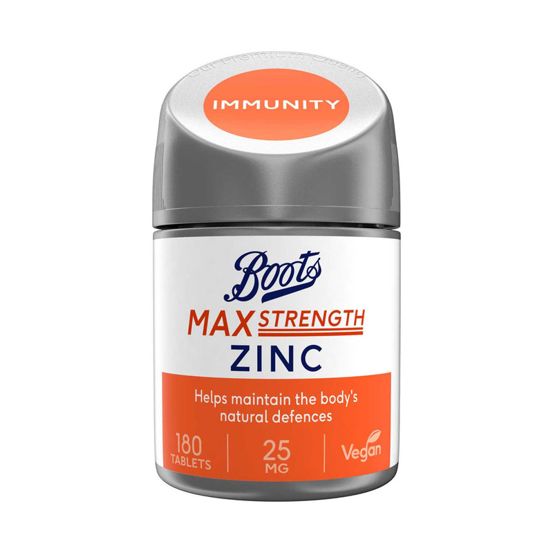 Boots Max Strength Zinc tablets 180 count - British product