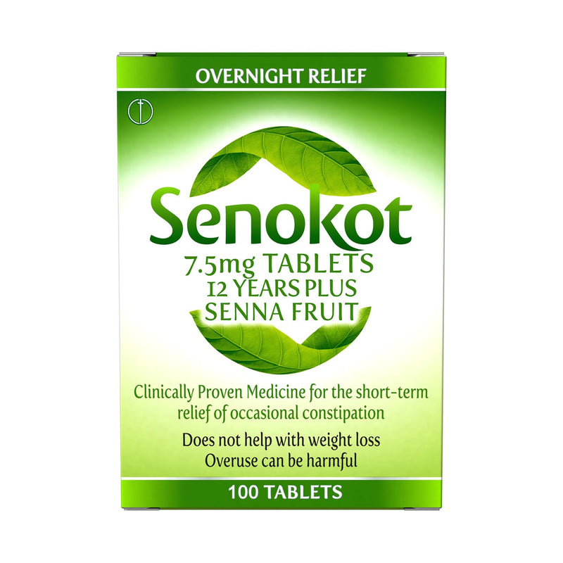 Senokot laxative tablets 7.5mg 100 tablets (British brand)