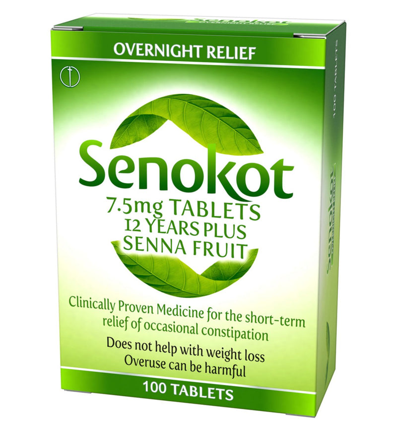 Senokot laxative tablets 7.5mg 100 tablets (British brand)