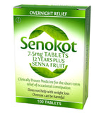 Senokot laxative tablets 7.5mg 100 tablets (British brand)