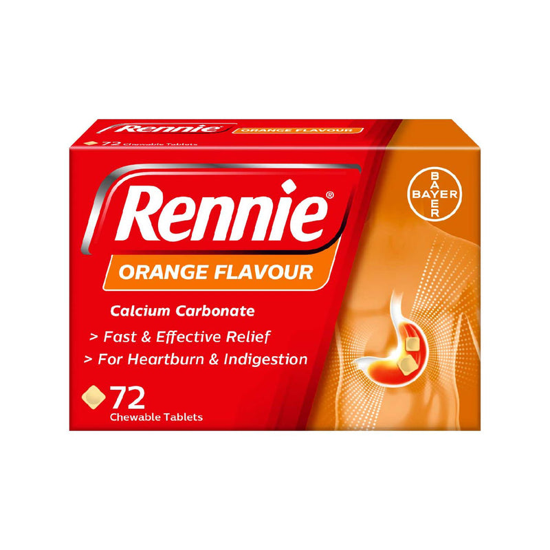 Rennie Orange Flavour chewable tablets 72 (British brand)