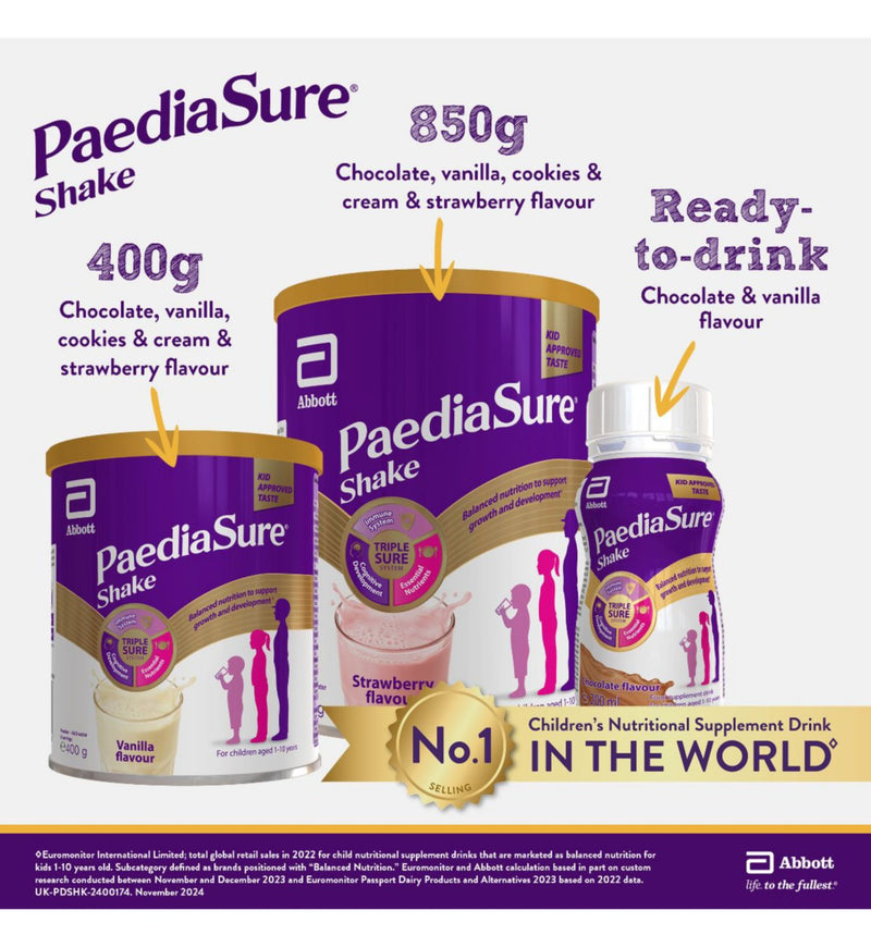 PaediaSure nutritional supplement powder vanilla 850g, UK version