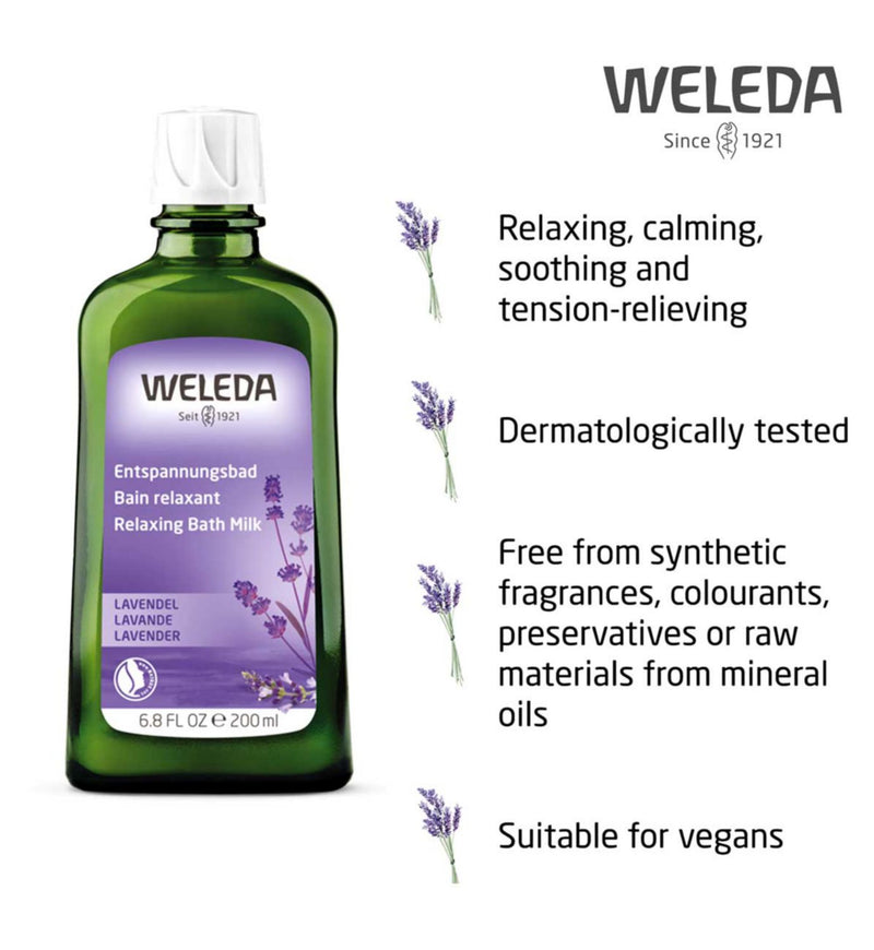 Weleda Lavender Bath Milk 200ml bottle, UK version