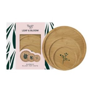 Set de 3 dessous de pot en bambou Leaf & Bloom