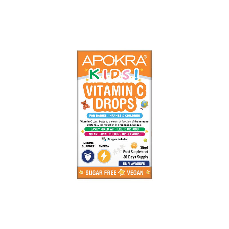 Apokra Kids Vegan Vitamin C Drops 30ml - British product