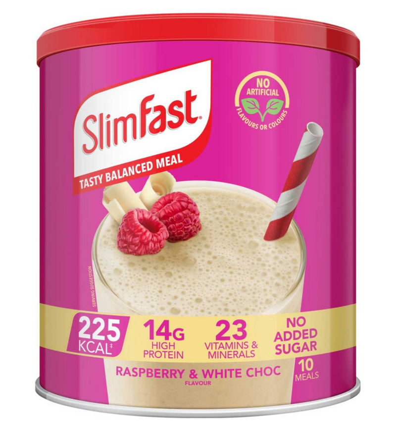 SlimFast raspberry white chocolate meal replacement shake 365g (British brand)