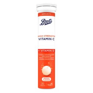 Boots high strength vitamin C plus D effervescent tablets 20 count - British product