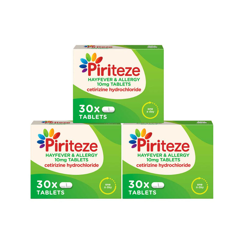 Piriteze antihistamine tablets 30x3 bundle, UK version
